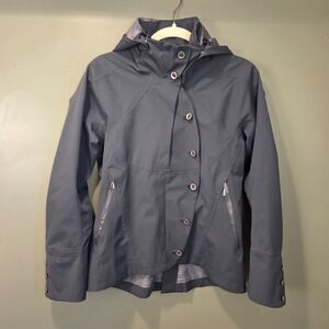 Nau Women's Urbane Water Repellent Eco Rain Jacket Hooded, Size S, Navy Blue